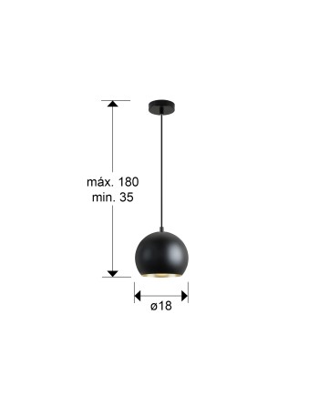 I3-OLENA- LAMPARA 1L -NEGRO/ORO